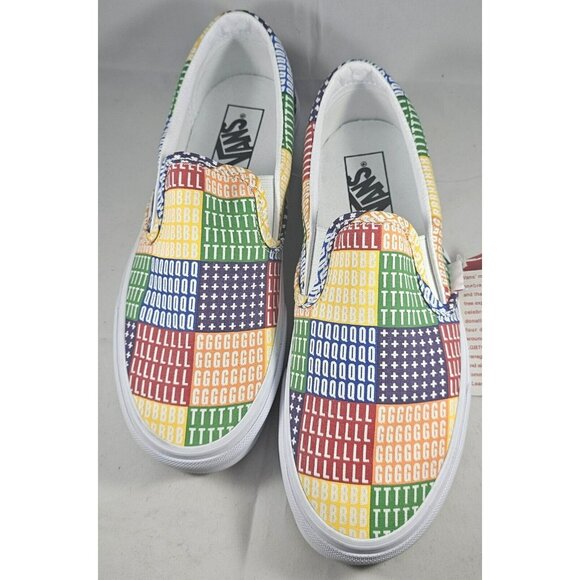 Vans Men\'s Pride  Classic Slip On Multi True White Canvas Shoes Size W 8/M 6.5 main image 4